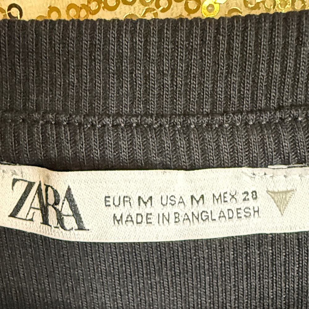 Zara Black Cotton Knit Butterfly Sleeve  Mini Dress - Picture 3 of 7